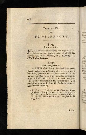 148-167, Titvlvs IV. De De Vsvfrvctv. Titvlvs V. De Vsv Et Habitatione. Titvlvs VI. De Vsvcapionibvs Et Longi Temporis Praescriptionibvs.