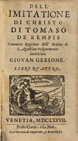 Dell'imitatione di Christo : libri quattro