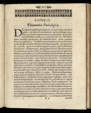 Caput II. Tentamina Pathologica.