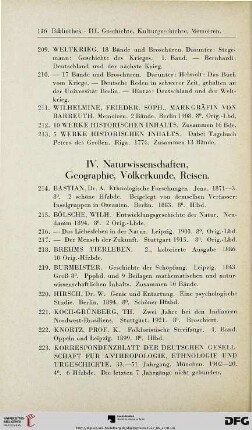 IV. Naturwissenschaften, Geographie, Völkerkunde, Reisen (Nr. 214-240)