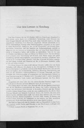 Uwe Jens Lornsen in Flensburg