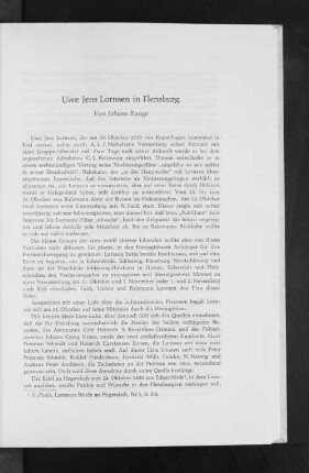 Uwe Jens Lornsen in Flensburg