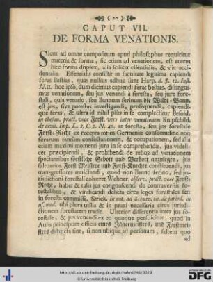 Caput VII. De Forma Venationis.