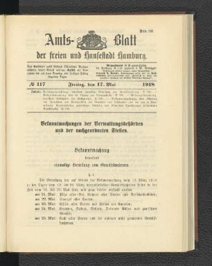 No. 117, 17. Mai 1918