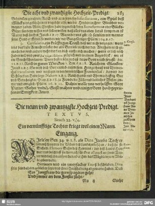 Die neun und zwantzigste Hochzeit-Predigt