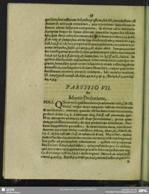 Partitio VII. De Mortis Probatione