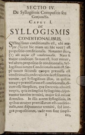 Caput I. De Syllogismis Conditionalibus
