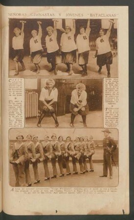 Señoras gimnastas y jóvenes "bataclanas"