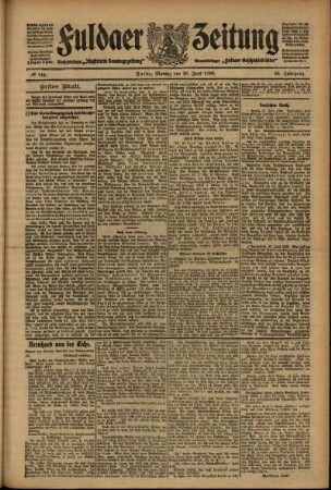Erste Ausgabe vom Montag, den 28. Juni 1909.