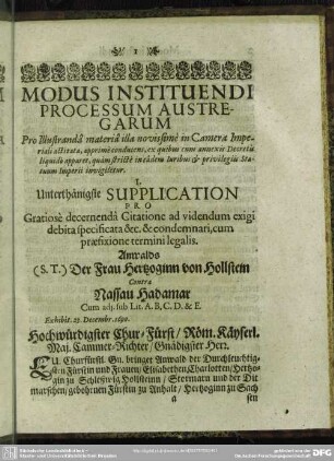 Modus Instituendi Processum Austregarum