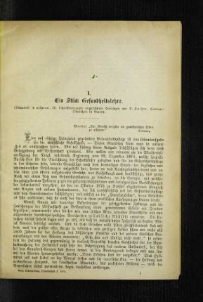 ¬Ein¬ Stück Gesundheitslehre : (behandelt in mehreren, für Lehrerkonferenzen eingerichteten Vorträgen)