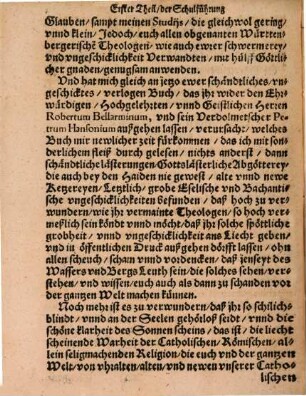Poedagogia Oder Schulfürung der Württenbergischen Theologen : Darinn die Vorred vnd Beschluß des Buchs so die Württenbergische Theologen wider Robertum Bellarminum, vnd Petrum Hansonium außgehen haben lassen ... widerlegt wird ; in Zwey Theil getheilt, 1