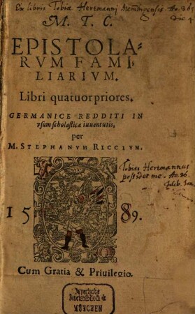 Epistolarum familiarum libri quatuor priores