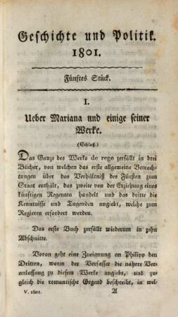 Geschichte und Politik : eine Zeitschrift. 1801,2, 1801,2