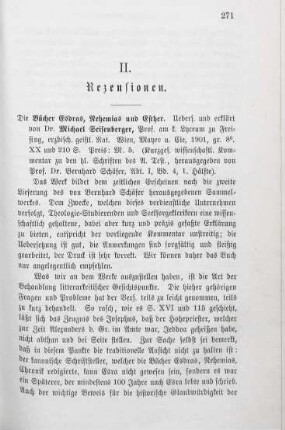 271-272 [Rezension] Seisenberger, Michael, Die Bücher Esdras, Nehemias und Esther