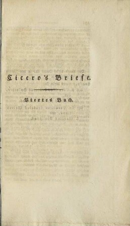 Cicero's Briefe. Viertes Buch.