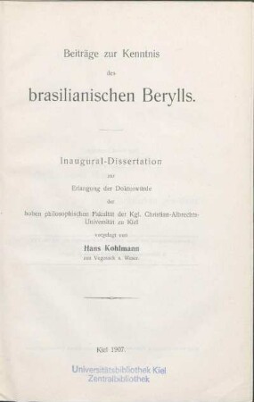 Beiträge zur Kenntnis des brasilianischen Berylls