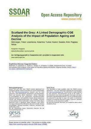 Scotland the Grey: A Linked Demographic-CGE Analysis of the Impact of Population Ageing and Decline