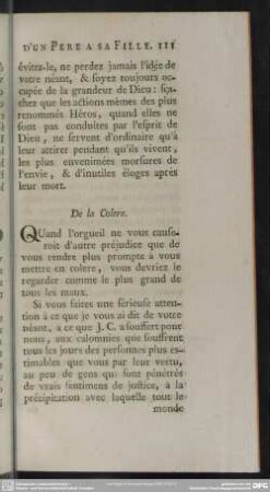 De la Colere