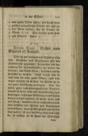 Dritte Regel. Erzählet euren Schülern oft Beyspiele.