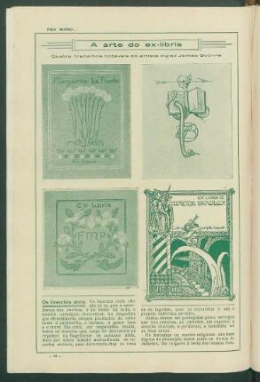 A arte do ex-libris : Quatro trabalhos notáveis do artista inglez James Guthrie