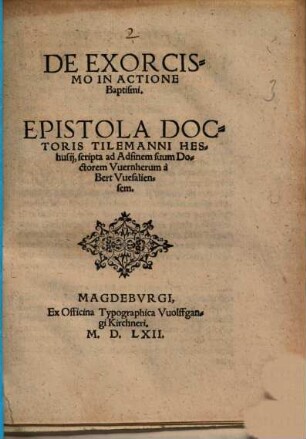 De Exorcismo In Actione Baptismi