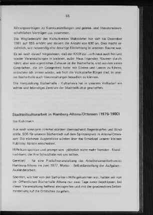 Stadtteilkulturarbeit in Hamburg-Altona/Ottensen (1976-1980)