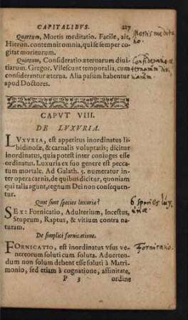Caput VIII. De Luxuria