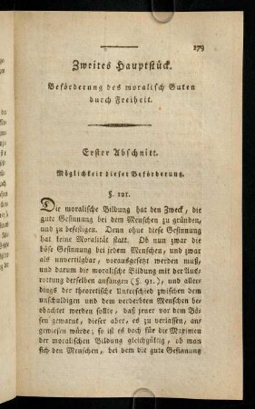 179-187, I. Abschnitt: Möglichkeit dieser Beförderung. §121-125