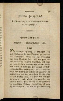 179-187, I. Abschnitt: Möglichkeit dieser Beförderung. §121-125