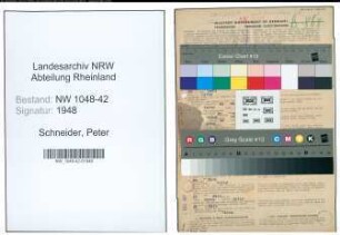 Entnazifizierung Peter Schneider , geb. 19.10.1879 (Bahnassistent)