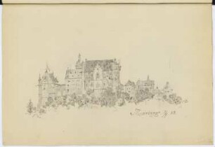 Schloss Marburg: Perspektivische Ansicht (aus: Skizzen- und Fotoalbum 2)
