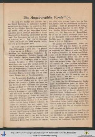 Die Augsburgische Konfession.
