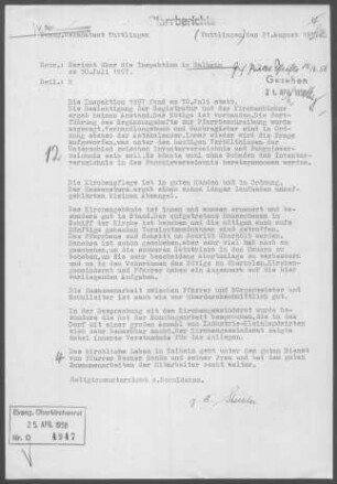 Talheim (Lkr. Tuttlingen) mit Eßlingen (Tuttlingen): Inspektionsbericht 1957