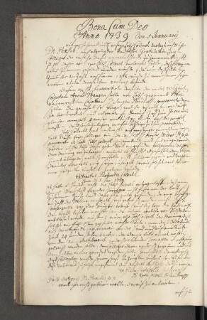 Bona Cum Deo Anno 1739