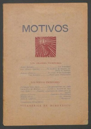 Los grandes escritores [y] los nuevos escritores - [Sumario]