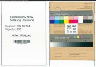 Entnazifizierung Hildegard Adler , geb. 14.07.1916 (Stenotypistin)