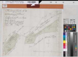 Kölkebeck (Halle) Teilung des Kölkebecker Fleer und der Ulenhorst an der Barlheide 1788 60 Ruten = 18,2 cm 40 x 51 kol. Zeichnung M. Reinhold Spez.Verz. Markenkarten X Nr. 103