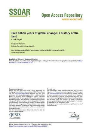 Five billion years of global change: a history of the land