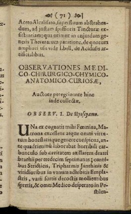 Observationes Medico-Chirurgico-Chymico-Anatomico Curiosae