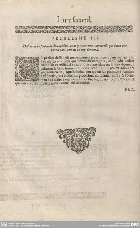 PROBLESME III. Dessein de la fontaine du cupidon, ou il y aura une tourterelle qui boira autant d'eau, comme on luy donnera.