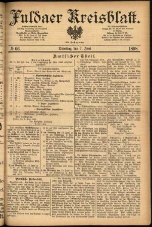 Ausgabe vom Dienstag, den 07. Juni 1898.