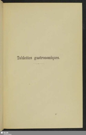Tablettes gastronomiques