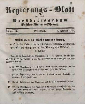 Nr. 5 : 6. Februar 1847