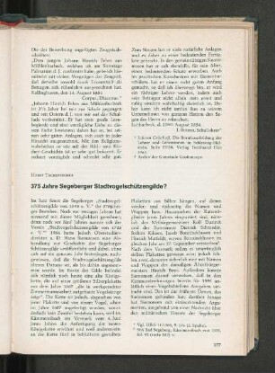 375 Jahre Segeberger Stadtvogelschützengilde?