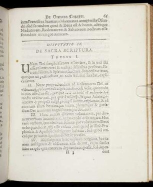 Disputatio IV. De Sacra Scriptura.