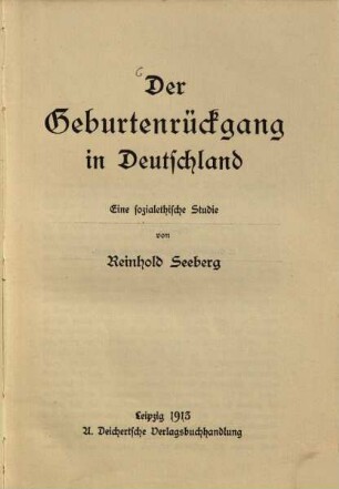 Der Geburtenrückgang in Deutschland : eine sozialethische Studie