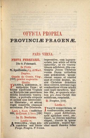 Officia propria provinciae Pragenae. 1