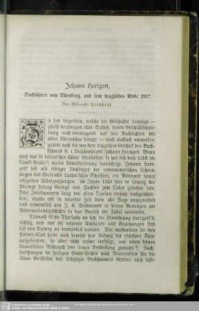 Johann Herrgott, Buchführer von Nürnberg, und sein tragisches Ende 1527