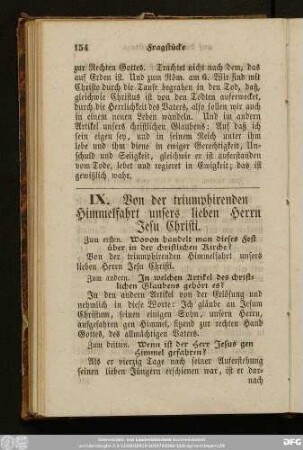 IX. Von der triumphirenden Himmelfahrt unsers lieben Herrn Jesu Christi.